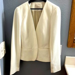 Loft White Blazer Size 6